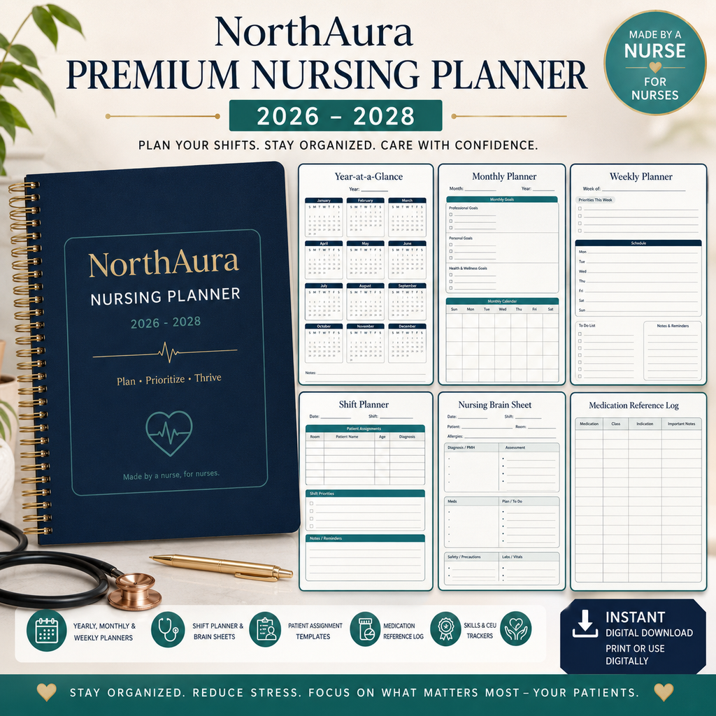 NorthAura Premium Nursing Planner 2026–2028
