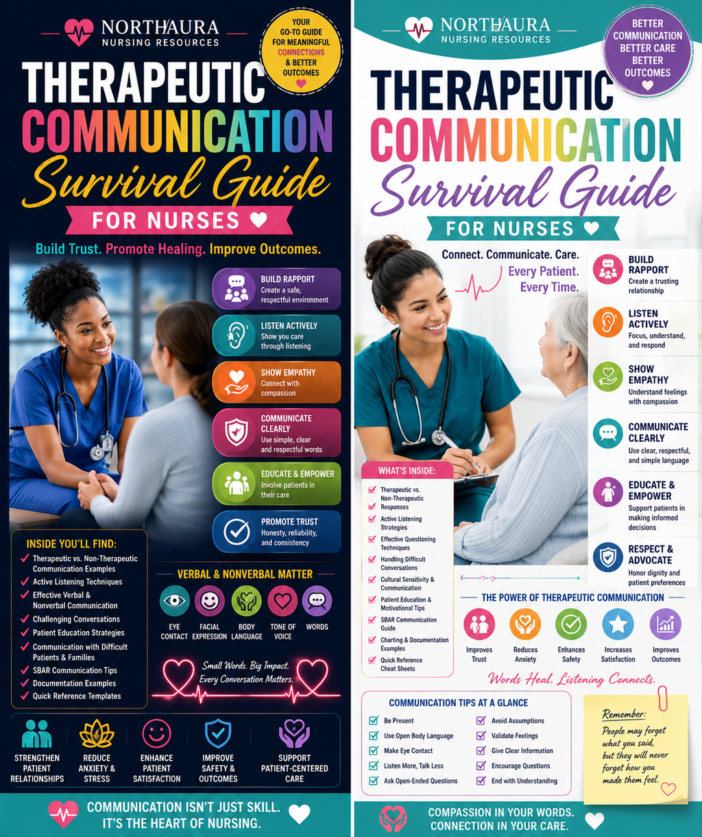 Therapeutic Communication Survival Guide. More than 14 pages of Digital Download PDF