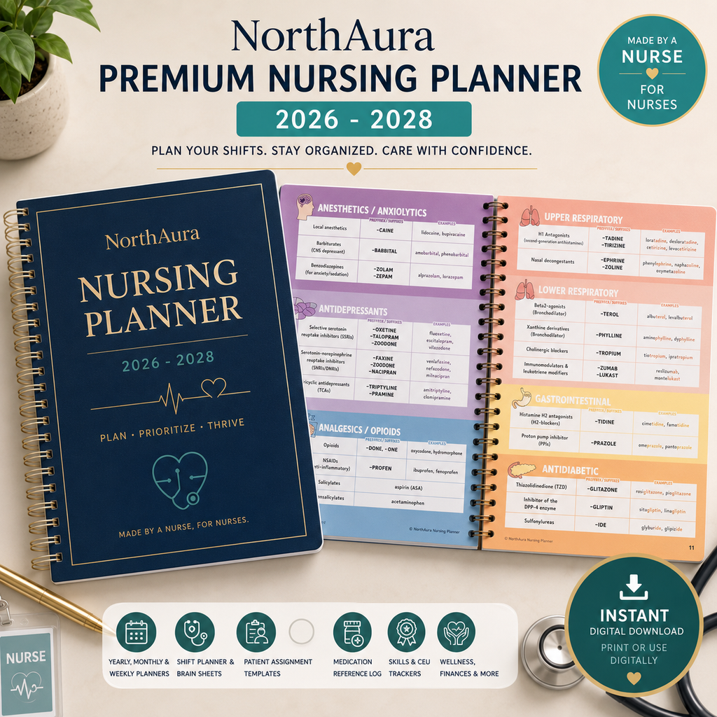 NorthAura Premium Nursing Planner 2026–2028