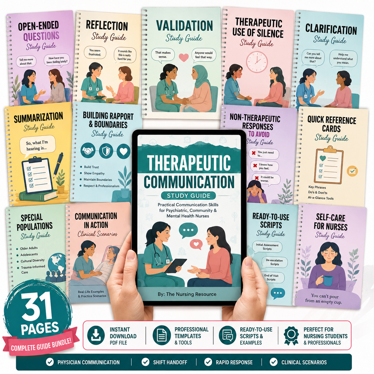 Therapeutic Communication Survival Guide. More than 14 pages of Digital Download PDF